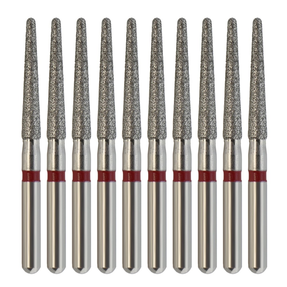 Dental Diamond Bur FG 850/016F Round End Taper Fine Grit Red High Speed Dia Bur