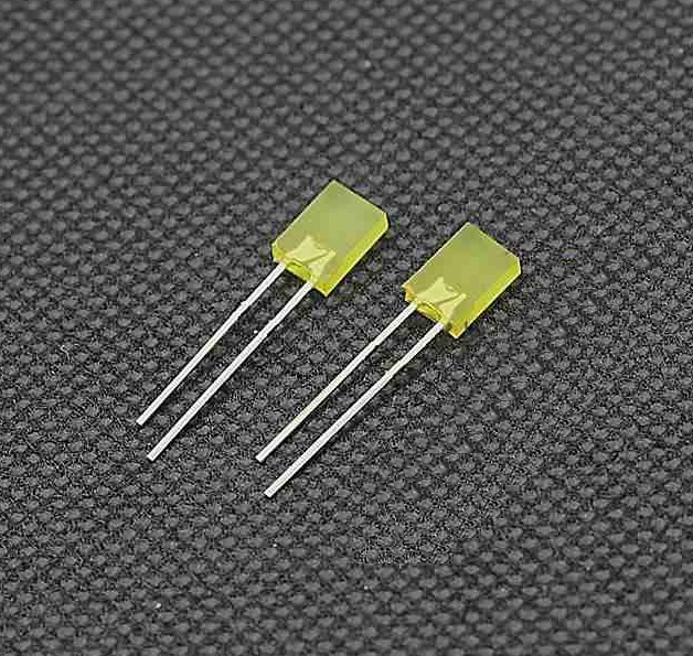 100PCS 2x5x7mm 2*5*7MM Rectangle LED Yellow Colour Yellow Light Emitting Diode