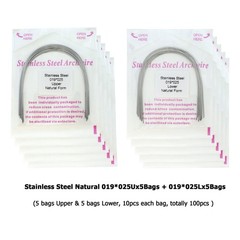 Dental Orthodontic Stainless Steel Archwires Natural Form Rectangular 16×22