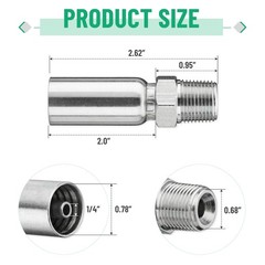 Heavy Duty 1/4″ ID to 3/8″ NPTF Male Hydraulic Hose End Fitting 12 Pcs