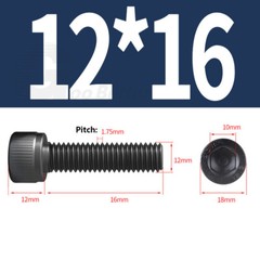 M2 M2.5 M3 M4 M5 Allen Bolt Hex Socket Cap Screws Black Steel 12.9 DIN912 Coarse