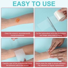 Medical Grade Hydrocolloid Roll (2in x 12ft) – 2in*12ft, Clear