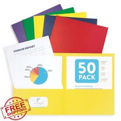 Blue Summit Supplies 50 Colored 2 Pocket Folders