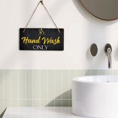 Hand Wash Only 5×10 Hanging Plus Wall or Door Sign | Restrooms Décor