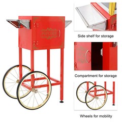 ROVSUN Vintage Style Popcorn Machine Maker Popper with Cart and 8-Ounce Kettle