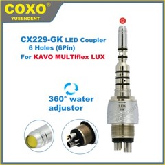 COXO Dental Handpiece Fiber Optic High Speed Turbine LED 6 Pin Coupling Fit KAVO