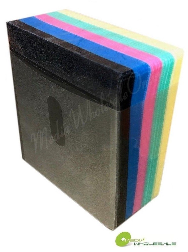 500 Non Woven CD DVD Multi Color Double Sided Plastic Sleeve – HOLD 1000 discs