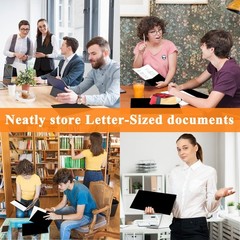 50 PCS Black TwoPocket Heavyweight Letter Size Paper File Folder Organizer