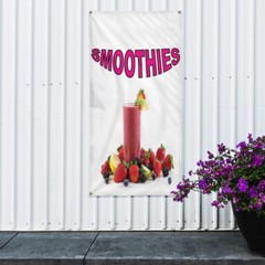 Vertical Vinyl Banner Multiple Sizes Smoothies with Background Outdoor