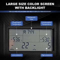 Digital Manifold Gauge HVAC Refrigerants AC Set with Clamps
