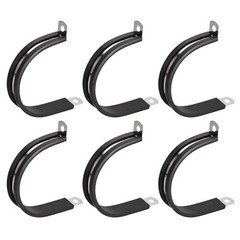 6Pcs 1-7/8″ Cable Clamp R Shape Stainless Steel Rubber Cushioned Pipe Strap