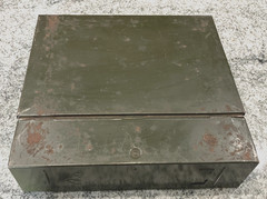 Vintage Asco Industrial Metal Book Storage Box w/Latch and Folder* Wear