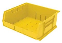 Akro-Mils 30250Yello 75 Lb Hang & Stack Storage Bin, Plastic, 16 1/2 In W, 7 In