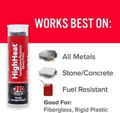 J-B Weld 8297 HighHeat 500 Degree Epoxy Putty Stick – 2 oz. , Grey
