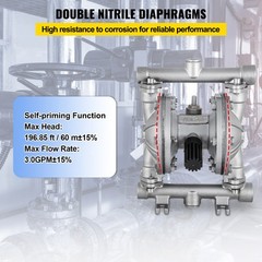 VEVOR Air-Operated Double Diaphragm Pump 1/2″Inlet Outlet 304 Stainless Steel
