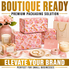 8x4x4 Fall Floral Shipping Boxes Designer Gift Mailer Packaging 32 ECT