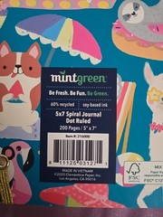 Mintgreen Journal 5×7 Spiral Notebook 200 Pages New Koala Dog Panda B46