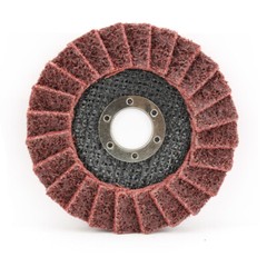 10 Pack – 4-1/2″ x 7/8″ Black Hawk Surface Conditioning Flap Discs, Red – Medium