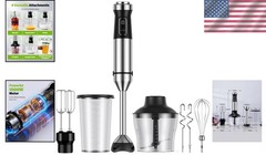Scratch-Resistant 1000W Immersion Blender – 6 Attachments for All Cooking Needs