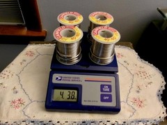 CANFIELD SOLDER 40/60 ( 4-ROLLS ) 4 LB. 3.8 OZ. TOTAL WEIGHT NEW