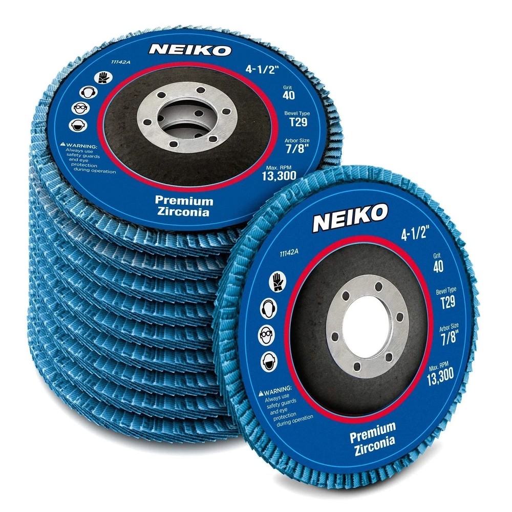Neiko 11142A Premium Zirconia Flap Disc | 4.5″ x 7/8-Inch, 40 Grit, Bevel Typ…