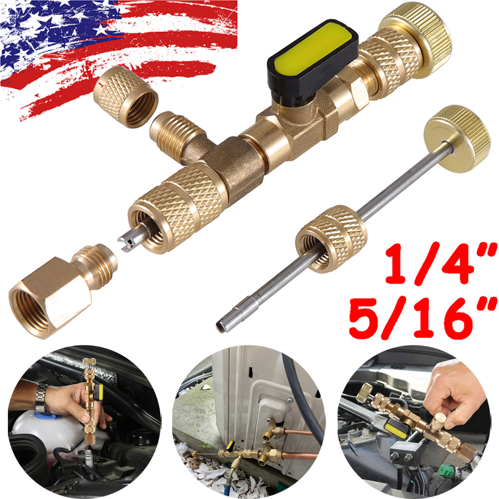 HVAC AC Schrader Valve Core Remover Tool Dual Size 1/4″ & 5/16″ Port Installer