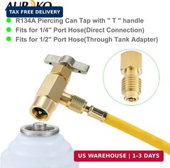 R12 to R134A Can Tap with R134A Tank Adapter and Valve Core Remover, R134A 1/4″