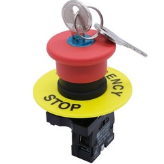 1 NC 22mm Red Stop Push Button Switch Key Reset AC 660V 10A ，1 Years HB2-ES142