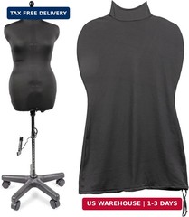 Dritz Dress Form Cover, Medium, Black, 100% Polyester 4-Way Stretch Fabric, Prot