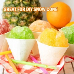 100 Snow Cone Cups Wax Coated Leakproof Cone Paper Cups for Slush Shaved Ice