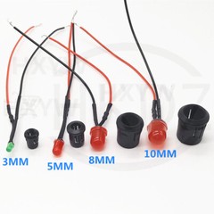 Pre-Wired LEDs 3mm/5mm/8mm/10mm With Holder Wire Light Emitter Pre-Wired Cable