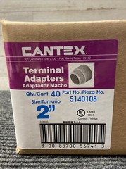 New Box of 40 Cantex 5140108 PVC Terminal Adapter 2 Dia. in.