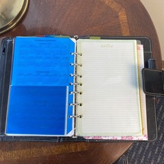 Compact Franklin Covey Planner Black Magnetic Snap 6-Ring & Accessories