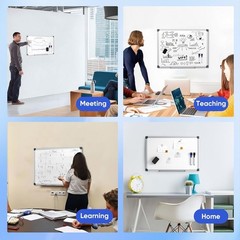 36″ x 24″ Magnetic Whiteboard for Wall, Dry Erase Board with Silver Aluminum …