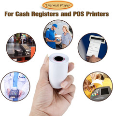 (50 Rolls) 2 1/4″ 50′ Feet White Paper Cash Register POS Receipt, Fits All Credi