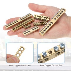 5 Pcs Terminal Ground Bar 6 Positions M4 47.9x6x9mm Screw Block Barrier Brass