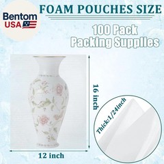 100Pack Packing Foam Pouches 12X16 Inch, Large Cushion Foam Wrap Pouches Protect