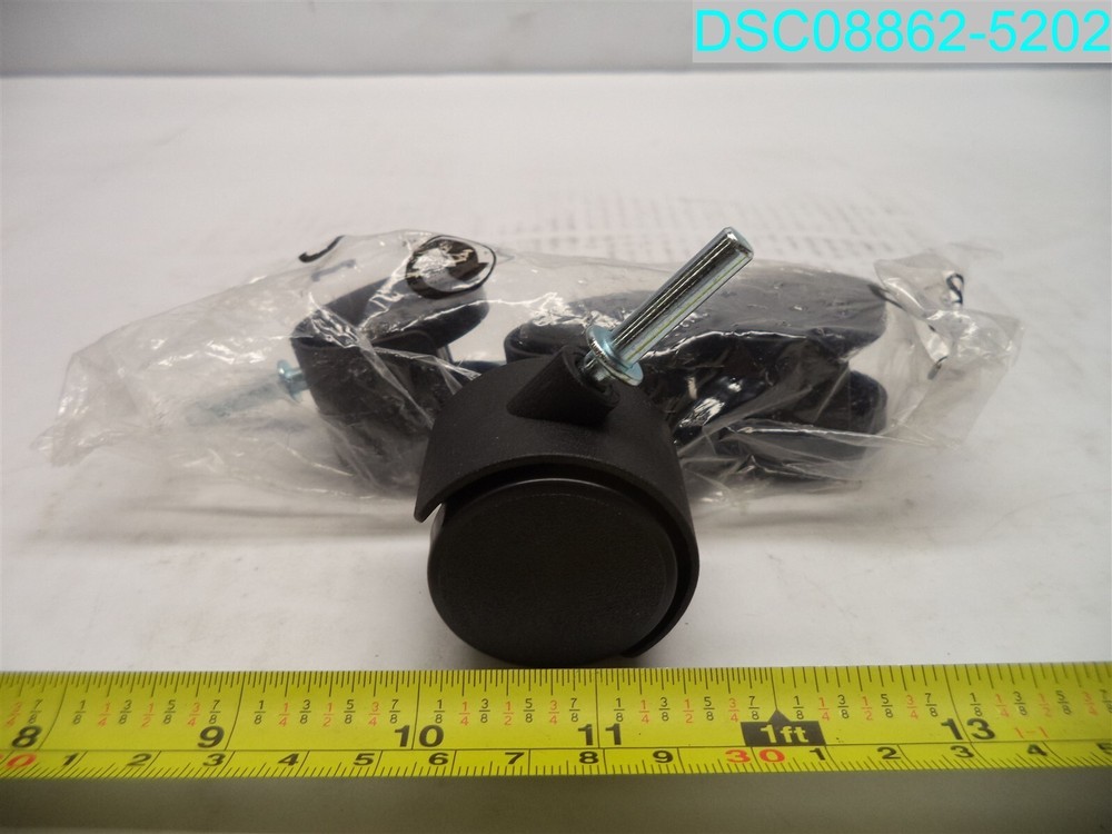 QTY=4: 1-1/2″ OD X 1-1/2″ W TWIN WHEEL CASTER STEM 1″ L X 1/4″ D