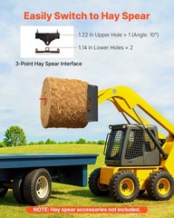 VEVOR 45″ Skid Steer Pallet Frame with Hitch Receiver & Spear Sleeves 4000 lbs
