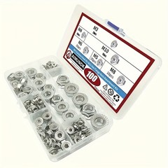 304 Stainless Steel Flange Nuts Kit – M3-M10, 100pcs for Hardware & DIY