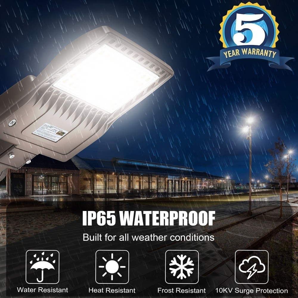LED Street Lights Shoebox Parking Lot Lighting 200W IP65 Outdoor Yard Flood Lamp