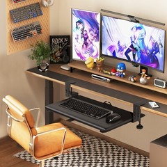 Keyboard Tray Under Desk, Pull Out Keyboard Tray with C Clamp Mount, 20″ x 13″