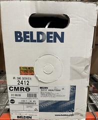 Belden 2412 009U1000 CAT6+ Network Cable 4-Pair U/UTP CMR, 23AWG, 1000 ft, White