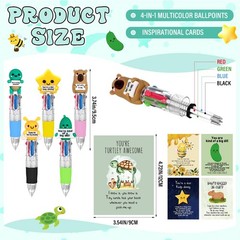 50 Sets Positive Back to School Gifts Multicolor Pens 4-in-1 with Support Car…
