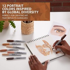 Special Edition Fine Point Permanent Markers – 12 Assorted Skin Tone Shades