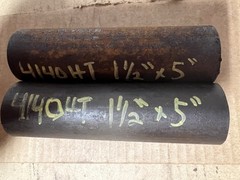 4140 Hot Rolled Steel Bar Round Stock Heat Treated 1 1/2” OD x ~ 5” Lot of 2