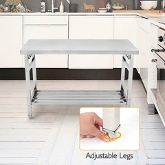 Folding Work Table Heavy Duty Stainless Steel for Kitchen Dining Restaurant