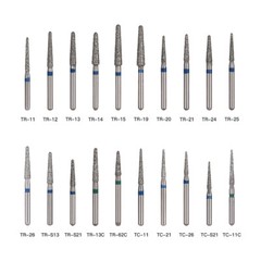 1000pcs/200Box AZDENT Dental Diamond Burs For High Speed Handpiece Friction Grip