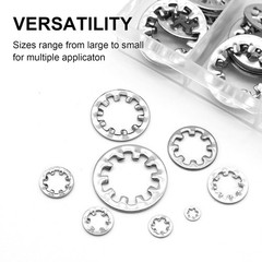 320Pcs Lock Washers 304 Stainless Steel Internal Star Washer Assortment Kit