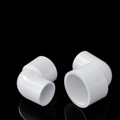 PVC White Reducing Fitting 90° Elbow Reducer Connector Socket Coupling 20~110mm